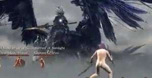 Dark Souls 3 нуд мод - голая баба против Безымянного короля