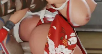 Май Ширануи с огромной грудью и жопой грубо дерут сзади - Dead or Alive